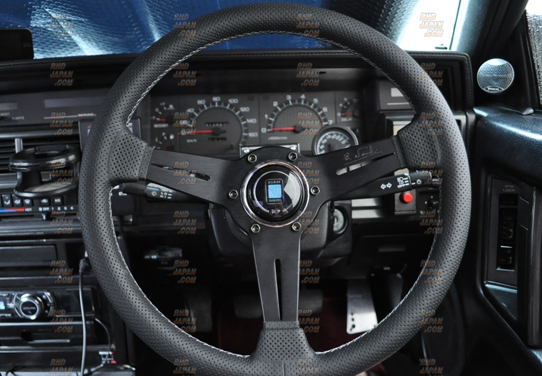 NARDI Classic Steering Wheel - Punching Leather Black Spoke - RHDJapan